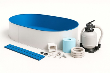 Stahlwandpool Oval Blau